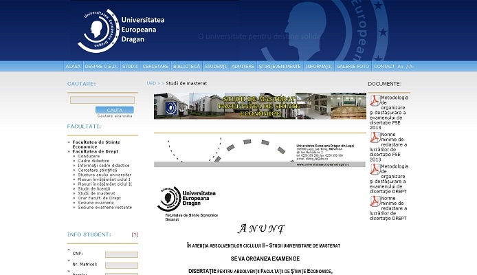 Dezvoltare website - Universitatea Europeana Dragan - layout site, studii.jpg